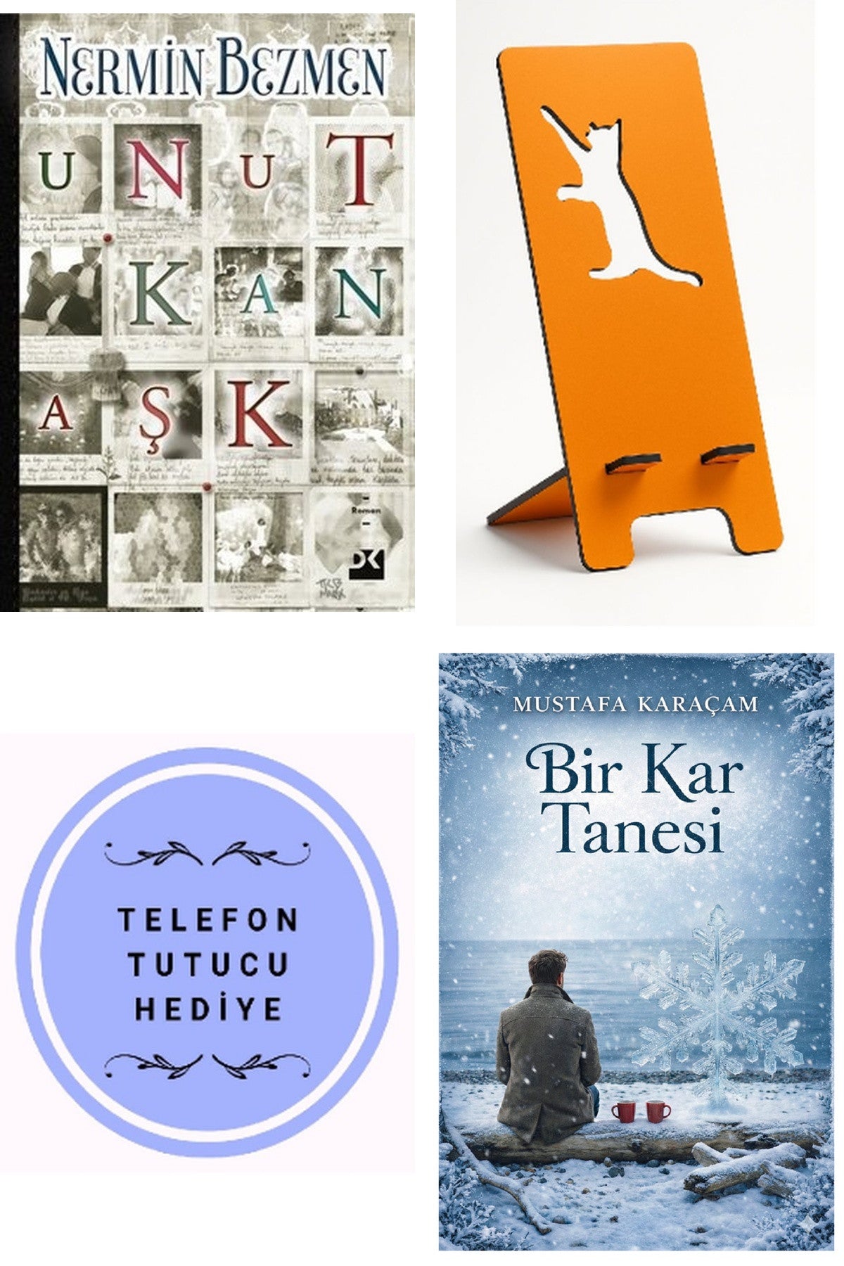 Unutkan Aşk - Nermin Bezmen + Telefon Tutucu + Bir Kar Tanesi kitap kapağı