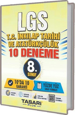 8. Sınıf LGS T.C. İnkılap Tarihi ve Atatürkçülük 10 Deneme | Tasarı Eğitim Yayınları (Ciltsiz)  - Resim 1