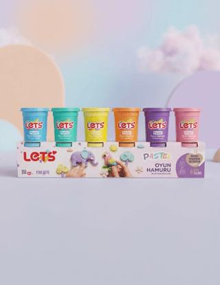 Let's 6 Renk Pastel Oyun Hamuru 660g | Lets - Resim 1
