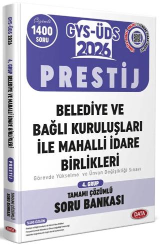 Belediye ve Bağlı Kuruluşları İle Mahalli İdare Birlikleri GYS-ÜDS 4. Grup Prestij Tamamı Çözümlü Soru Bankası | Data Yayınları (Ciltsiz)  - Resim 1