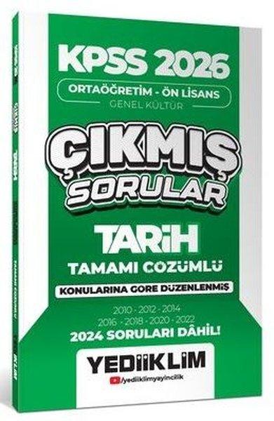 KPSS 2026 Ortaöğretim - Önlisans Tarih Konularına Göre Çıkmış Sorular 2024 Soruları Dahil | Yediiklim Yayınları (İnce Kapak)  - Resim 1
