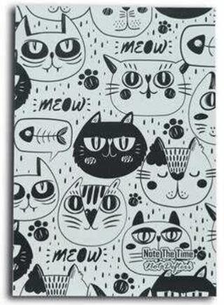 Meow Cats Patterns Not Defteri | Note The Time - Resim 1