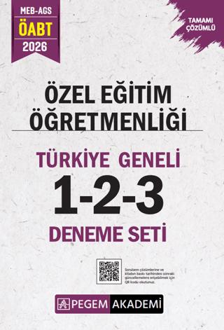 2026 MEB AGS ÖABT Özel Eğitim Öğretmenliği Tamamı Çözümlü Türkiye Geneli 1-2-3 (3'lü Deneme Seti) | Pegem Akademi Yayıncılık (Ciltsiz)  - Resim 1