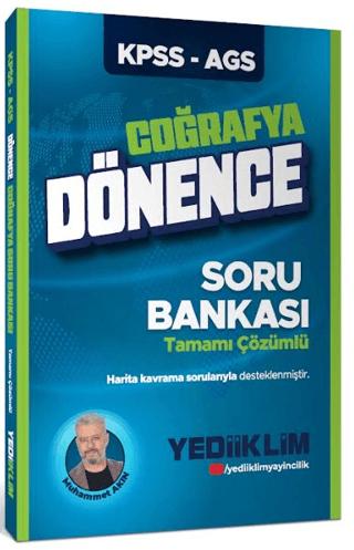 KPSS - AGS Dönence Coğrafya Tamamı Çözümlü Soru Bankası | Yediiklim Yayınları (Ciltsiz)  - Resim 1