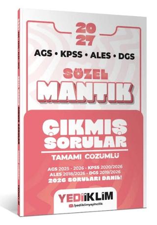2027 AGS KPSS ALES DGS Sözel Mantık Tamamı Çözümlü Çıkmış Sorular | Yediiklim Yayınları (Ciltsiz)  - Resim 1