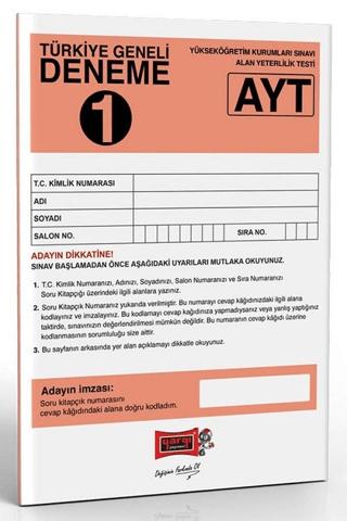 AYT Türkiye Geneli Deneme 1 | Yargı Yayınevi (Ciltsiz)  - Resim 1