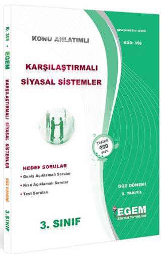 3. Sınıf 5. Yarıyıl Karşılaştırmalı Siyasal Sistemler Konu Anlatımlı Soru Bankası (Kod 358) | Egem Eğitim Yayınları (Ciltsiz)  - Resim 1