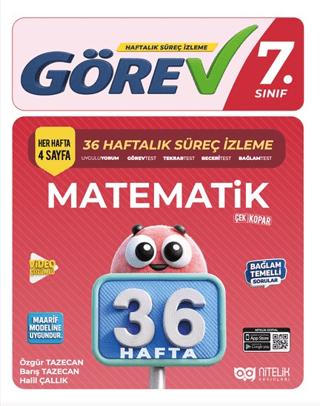 7. Sınıf Görev Matematik 36 Haftalık Süreç İzleme Kitabı | Nitelik Yayınları (Ciltsiz)  - Resim 1
