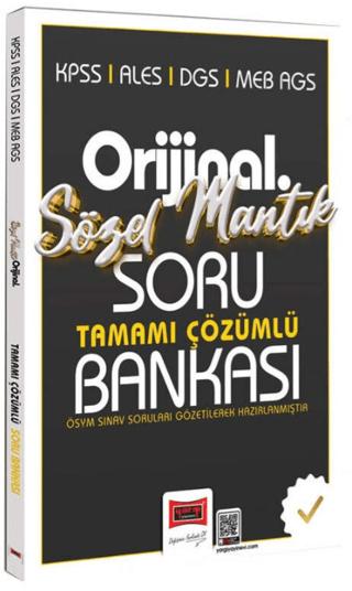 KPSS ALES DGS MEB-AGS Orijinal Sözel Mantık Tamamı Çözümlü Soru Bankası