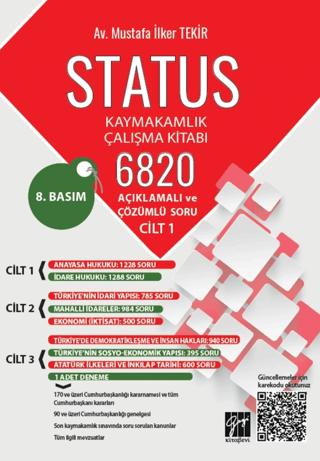 Status Kaymakamlık Çalışma Kitabı 6820 Açıklamalı ve Çözümlü Soru | Gazi Kitabevi (Ciltsiz)  - Resim 1