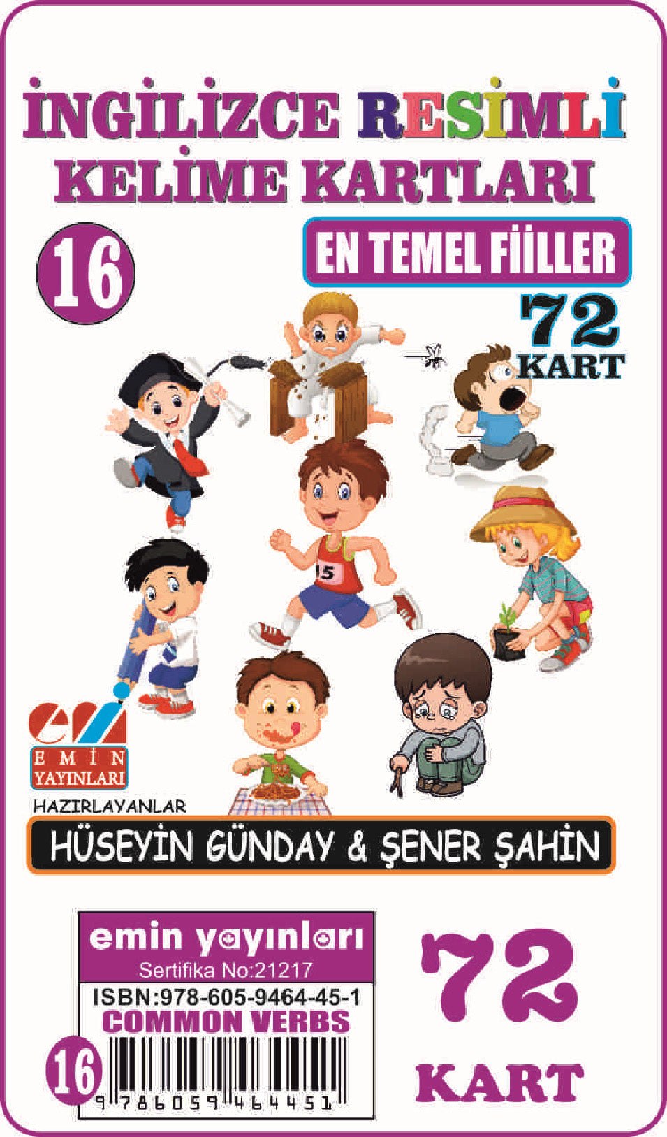 İngilizce Resimli Kelime Kartları 16 / En Temel Fiiller - Prof. Dr. Hüseyin Günday kitap kapağı