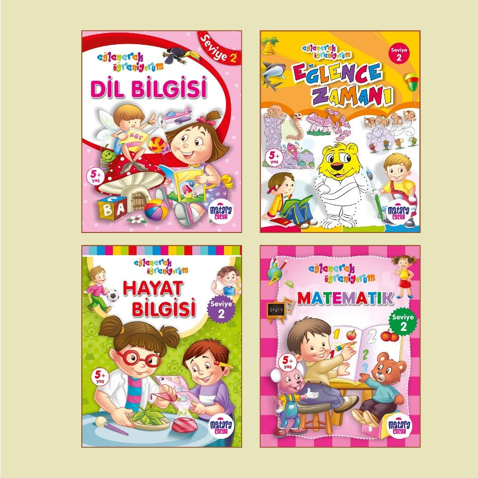 Eğlenerek Öğreniyorum - Seviye 2 (Set 4 Kitap) - Kolektif kitap kapağı