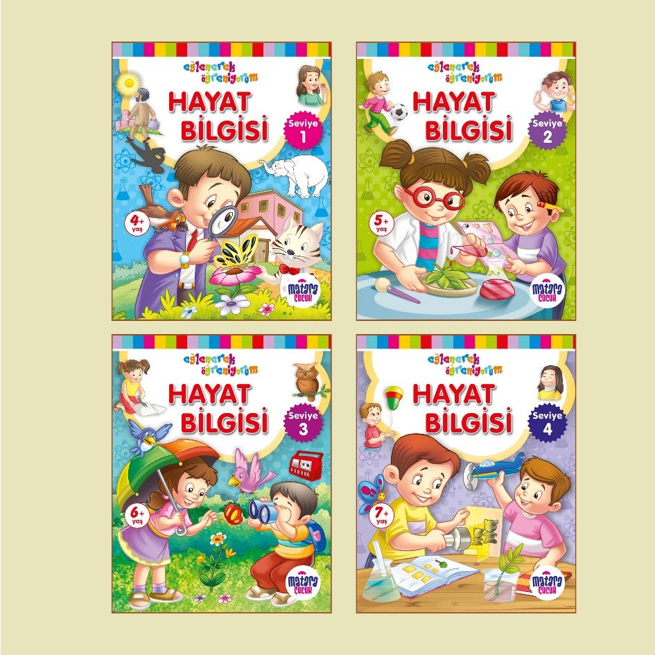 Hayat Bilgisi 1-2-3-4 (Eğlenerek Öğreniyorum) (Set-4 Kitap) - Kolektif kitap kapağı