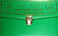 Kur'an-ı Kerim Hatim Cüzleri / 30 Cüz Deri Çantalı -Rahle Boy (Kod:102) - Osman Hattı kitap kapağı