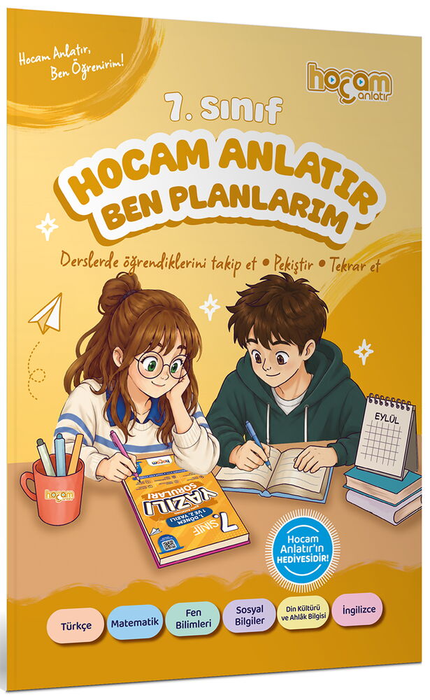 Hocam Anlatır 7. Sınıf Konu Anlatımlı Yazılı Soruları Tamamı Video Çözümlü-Hediye Planlama Kitapçığı - Kolektif kitap kapağı