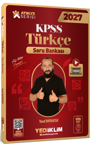 2027 KPSS Atölye Serisi Genel Yetenek Türkçe Tamamı Video Çözümlü Soru Bankası - Yusuf Bayraktar kitap kapağı