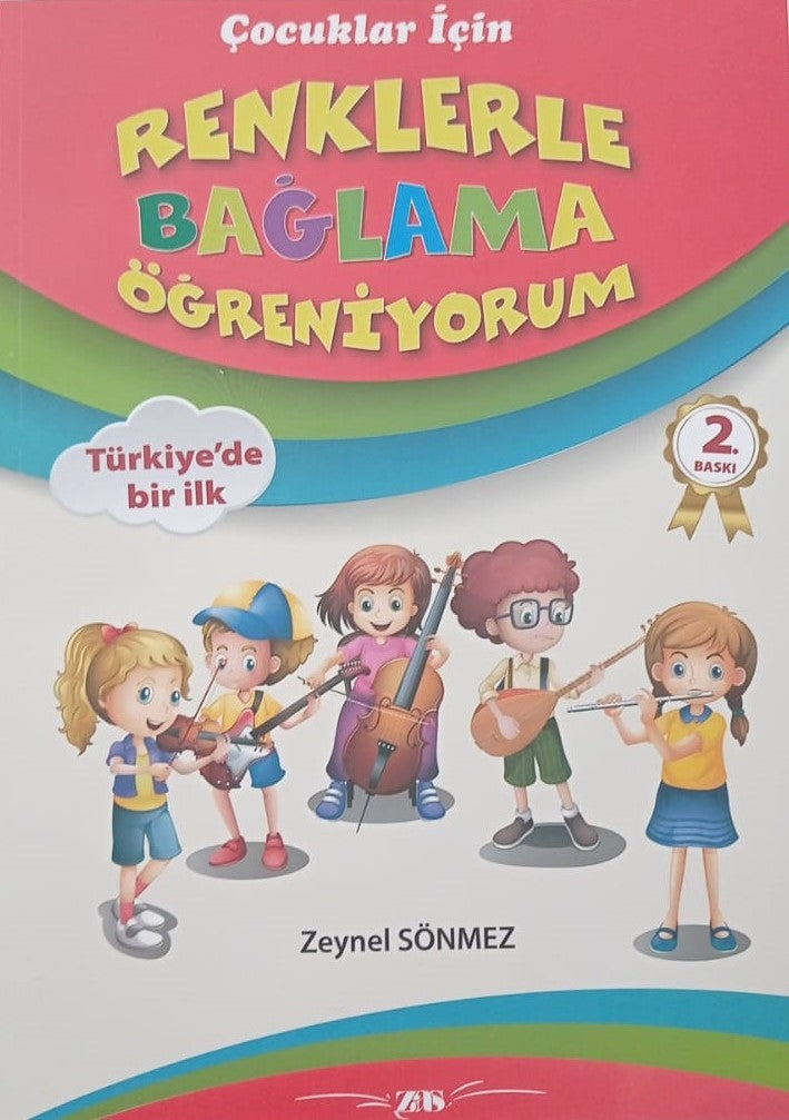 Çocuklar İçin Renklerle Bağlama Öğreniyorum - Zeynel Sönmez kitap kapağı