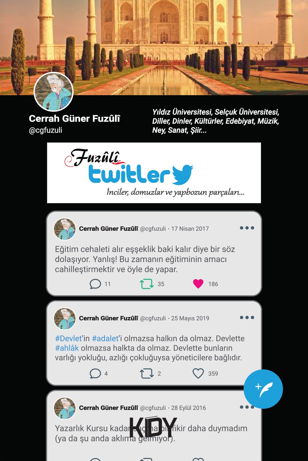 Fuzûlî Twitler - Cerrah Güner Fuzuli kitap kapağı