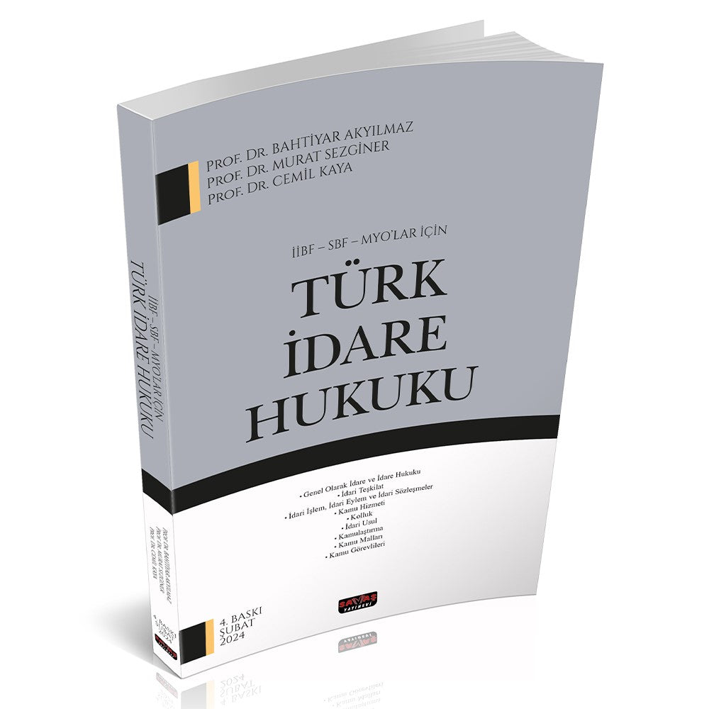 İİBF SBF MYO'lar İçin Türk İdare Hukuku - Kolektif kitap kapağı