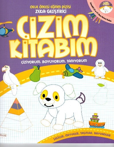 Okul Öncesi Zeka Geliştirici Çizim Kitabım(Boya Kalemi ve Cdrom İlaveli) - Kolektif kitap kapağı