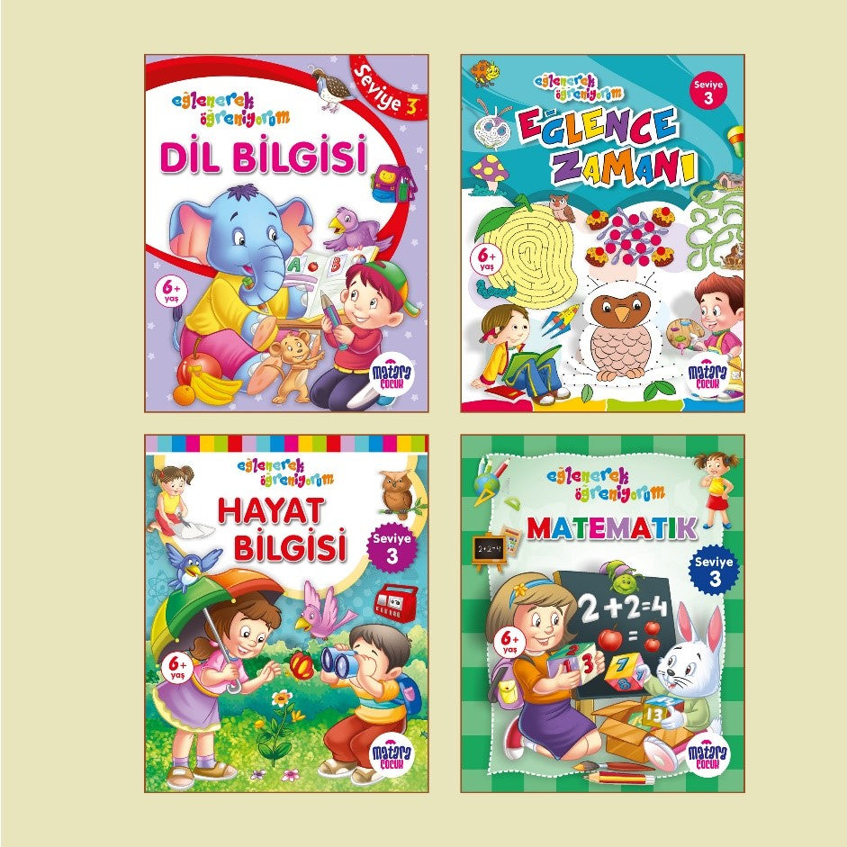 Eğlenerek Öğreniyorum - Seviye 3 (Set 4 Kitap) - Kolektif kitap kapağı