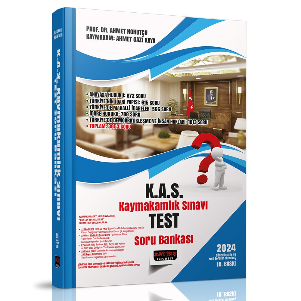 Kas Kaymakamlık Sınavı Test Soru Bankası - Prof. Dr. Ahmet Nohutçu kitap kapağı