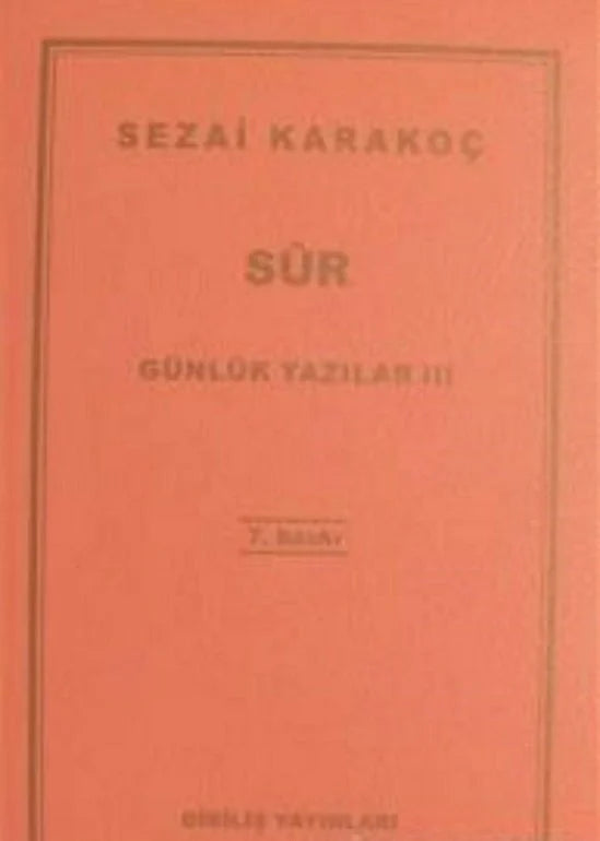 Günlük Yazılar 3 (Sur) - Sezai Karakoç kitap kapağı