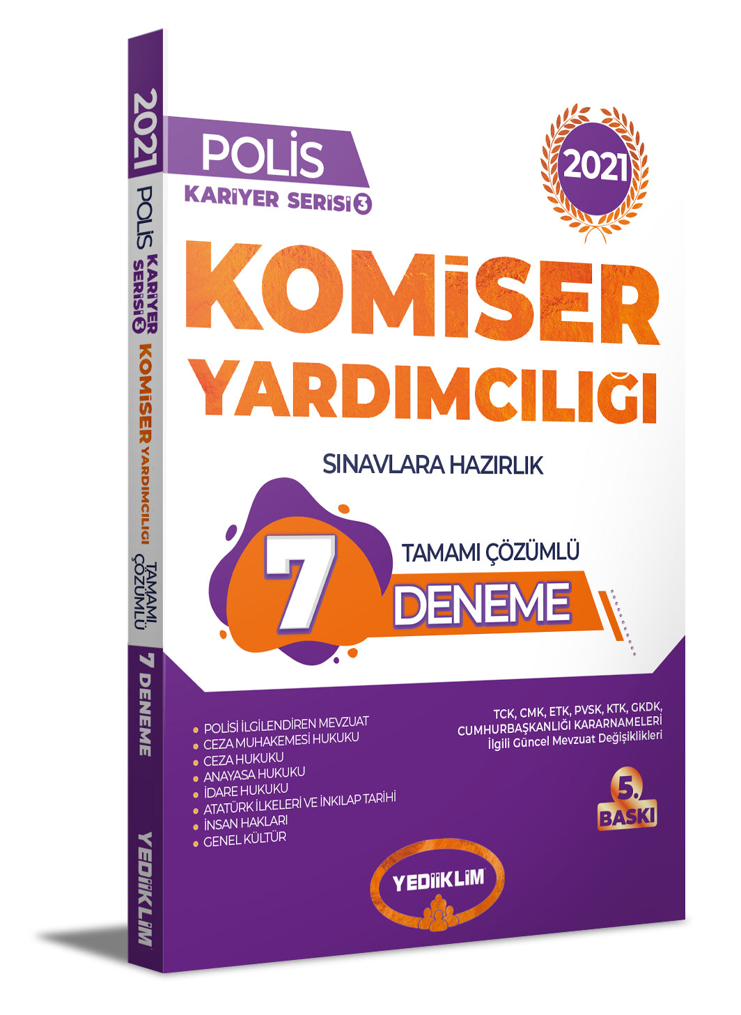 2021 Komiser Yardımcılığı Sınavlarına Hazırlık Tamamı Çözümlü 7 Deneme - Kolektif kitap kapağı