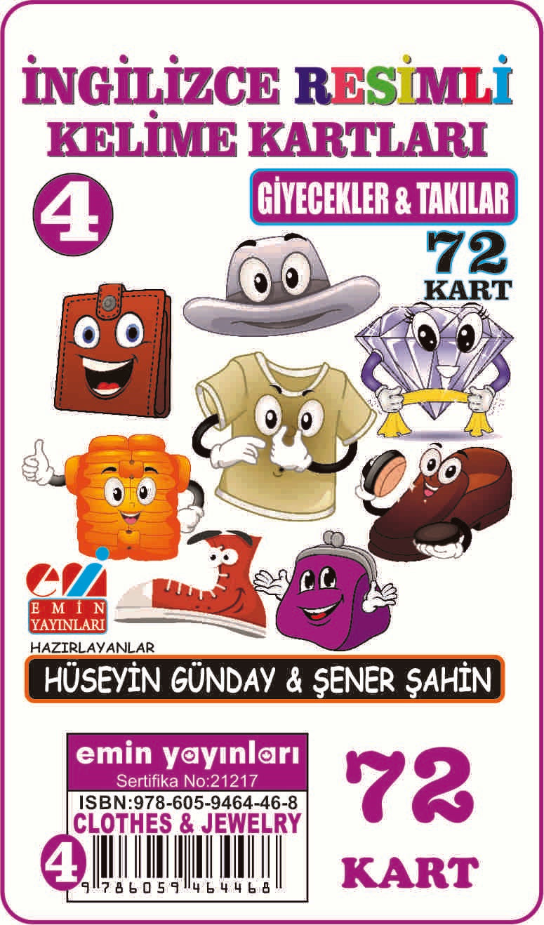 İngilizce Resimli Kelime Kartları 4 / Giyecek ve Takılar - Prof. Dr. Hüseyin Günday kitap kapağı