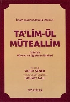 Ta'lim-ül Müteallim - İmam Burhaneddin Ez-Zernuci kitap kapağı