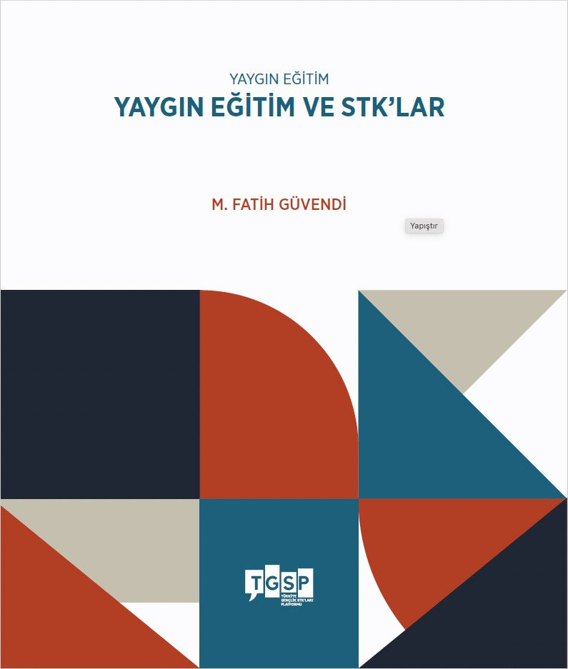 Yaygın Eğitim ve STK'lar - M. Fatih Güvendi kitap kapağı