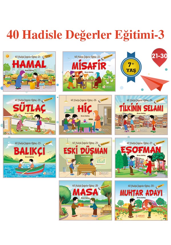 40 Hadisle Değerler Eğitimi 3 (10 Kitap) - Ekrem Bektaş kitap kapağı