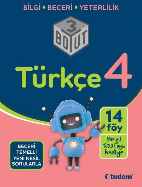 4.Sınıf Türkçe 3 Boyut | Tudem Yayınları - Ders Kitapları (İnce Kapak)  - Resim 1