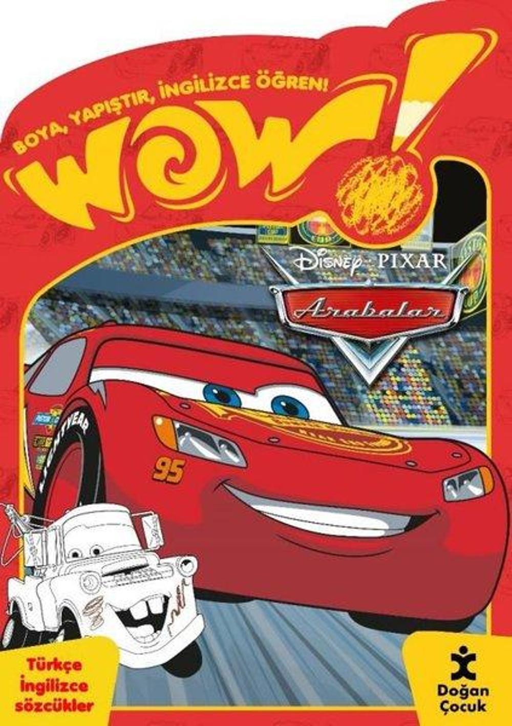 Wow! Disney Pixar Arabalar Boyama Kitabı - Boya, Yapıştır, İngilizce Öğren! Türkçe İngilizce Sözcükl | Doğan Çocuk