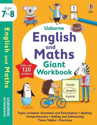 English and Maths Giant Workbook 7-8 | Usborne (Ciltsiz)  - Resim 1