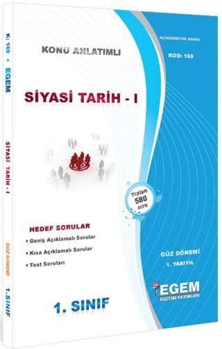 1. Sınıf 1. Yarıyıl Siyasi Tarih 1 Konu Anlatımlı Soru Bankası - Kod 169