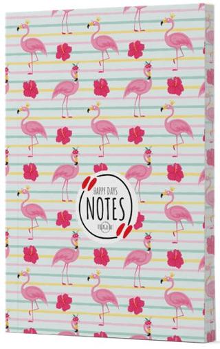 Flamingo 2 - Yan Boyamalı Çizgili Defter | Vivago Art - Resim 1