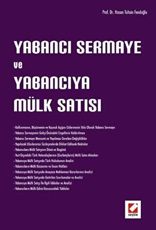 Yabancı Sermaye ve Yabancıya Mülk Satışı - Doç. Dr. Hasan Tahsin Fendoğlu kitap kapağı