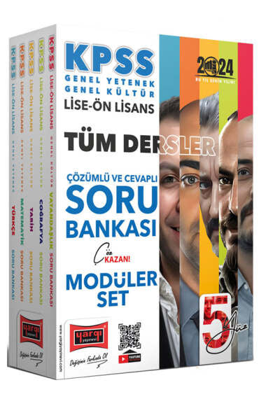 Yargı Yayınları Kpss Lise Ön Lisans 5Yüz Ekibi Gk-Gy Tüm Dersler Çözümlü Ve Cevaplı Modüler Soru Bankası Seti kitap kapağı