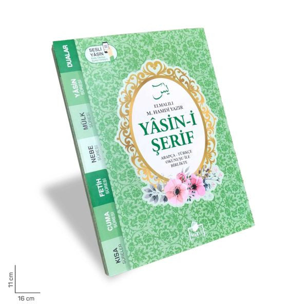 Yasin-i Şerif Arapça Türkçe Okunuşu ile Birlikte Yeşil Kapak Çanta Boy kitap kapağı