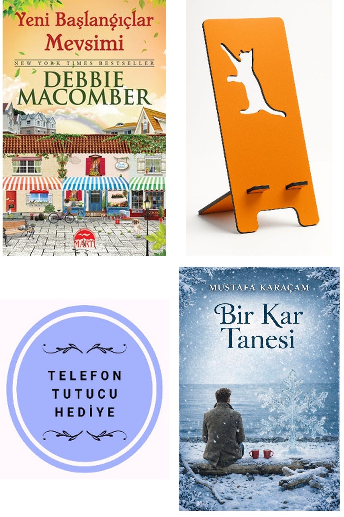Yeni Başlangıçlar Mevsimi - Debbie Macomber + Telefon Tutucu + Bir Kar Tanesi kitap kapağı