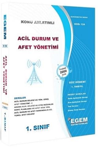 1. Sınıf 1. Yarıyıl Acil Durum ve Afet Yönetimi Konu Anlatımlı - Kod 124