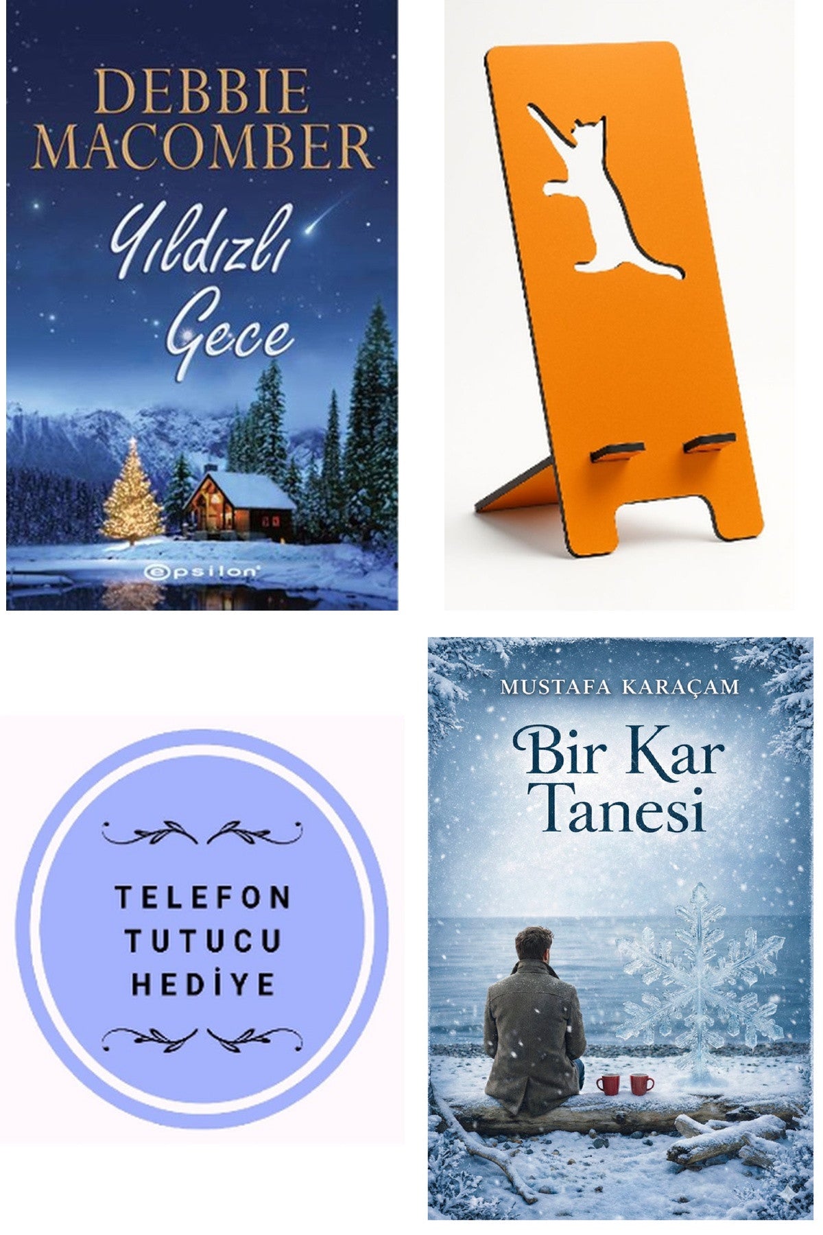 Yıldızlı Gece - Debbie Macomber + Telefon Tutucu + Bir Kar Tanesi kitap kapağı