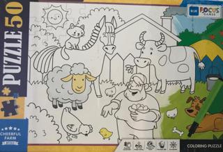50 Parça Coloring Puzzle Cheerful Farm - Neşeli Çiftlik | Blue Focus Yayınları - Resim 1