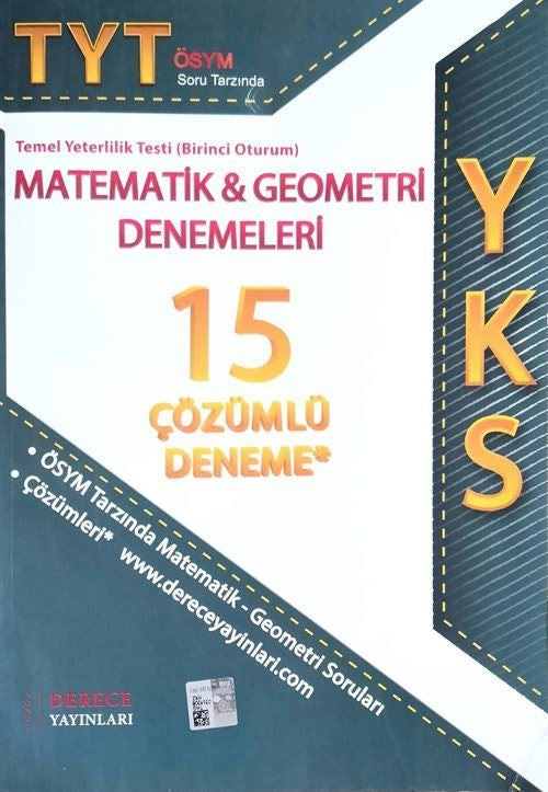YKS TYT Matematik Geometri 15 Çözümlü Deneme kitap kapağı