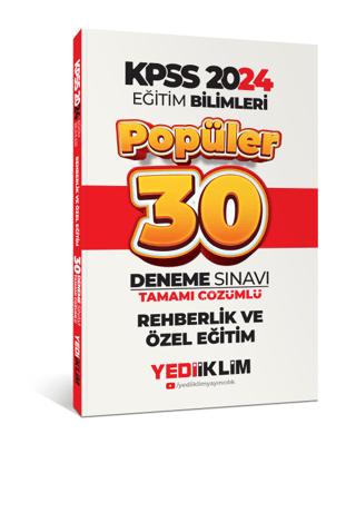 2024 Eğitim Bilimleri Rehberlik-Özel Eğitim Popüler Tamamı Çözümlü 30 Deneme | Yediiklim Yayınları (Ciltsiz)  - Resim 1