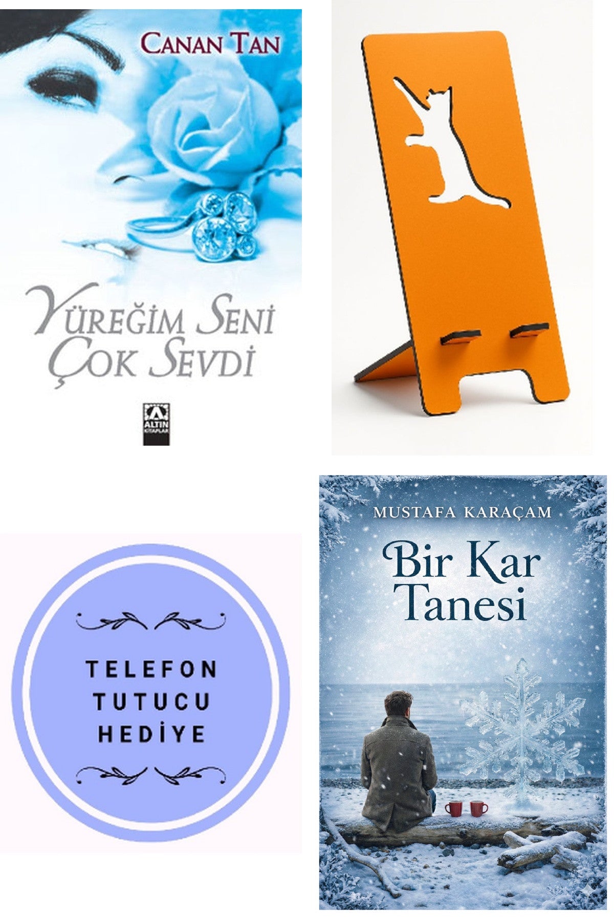 Yüreğim Seni Çok Sevdi - Canan Tan + Telefon Tutucu + Bir Kar Tanesi kitap kapağı