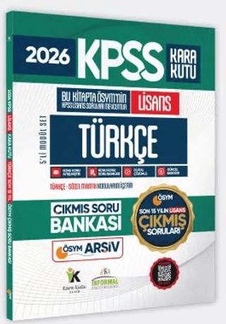 2026 FULLLisans KPSS Lisans Türkçe Kara Kutu ÖSYM Çıkmış Soru Bankası Son 15 Yıl