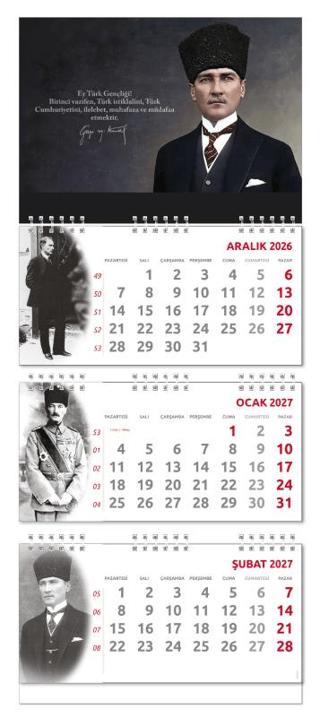 2027 Atatürk Gemici Duvar Takvimi - Gazi | Halk Kitabevi - Resim 1