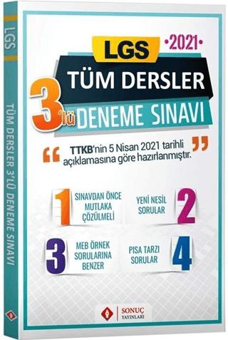 LGS Tüm Dersler 3'lü Deneme